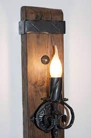 Buy Rustic Wall Light Wood And Wrought