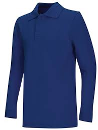 Adult Unisex Long Sleeve Pique Polo In Royal From Cherokee Scrubs At Cherokee 4 Less