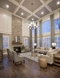 living room with high ceilings