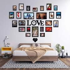 Wooden Wall Clock With Photo Frames