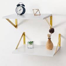 Axeman Floating Shelves White And Gold