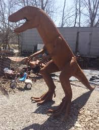 Metal T Rex Statue Recycled Metal Art