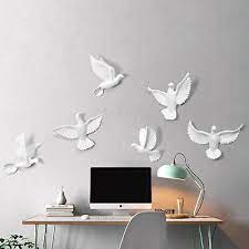 6 X 3d White 3d Wall Decoration Resin