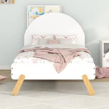 kids twin bed frame with curved