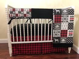 plaid crib bedding rail