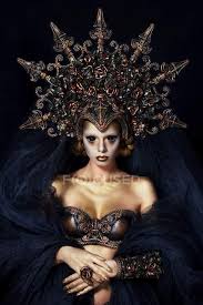 fantasy makeup wearing large crown