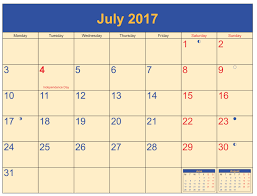 27 Images Of Printable Blank Calendar Template July 2017