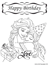 You find here banners = birthday banners, food flags, napkin rings, cones, bookmarks, programs, menus and more. Frozen Happy Birthday With Love Colouring Page Coloring Pages Printable