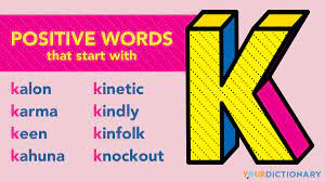 positive words that start with k