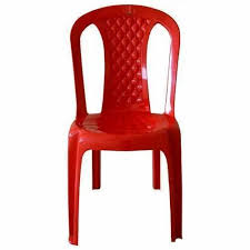 Red Plastic Armless Stackable Chairs