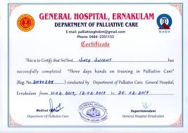 Certificate Course On Palliative Care Training St Teresas