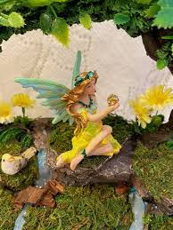 Fairy Figurine With Bench Crystal Ball
