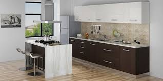 They are white kitchen cabinets (kronospan: Buy Spacewood Island Kitchen In Hdmr Hpl Finish In White Brown Color Online Island Modular Kitchen Modular Kitchens Furniture Pepperfry Product