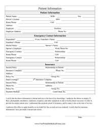 This Printable Patient Information Form Can Be Used For