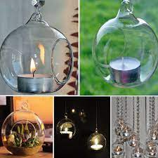 Candle Holder Crystal Glass Hanging