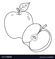 apple fruit isolated coloring page for