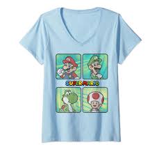 Womens Nintendo Super Mario Brothers Yoshi Splat V Neck T Shirt