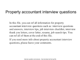 Property Accountant Interview Questions