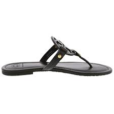 black gold miller metal logo sandals