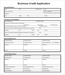 Trade Credit Agreement Template Credit Application Form Template