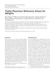 Pdf Triplet Placentas Reference Values For Weights