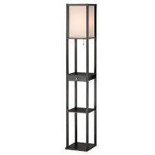 Buy top selling products like adesso® etagere floor lamp with drawer and adesso qi shelf charging floor lamp. Adesso Parker 62 5 In Black Shelf Lamp With Drawer 3133 01 The Home Depot Shelf Lamp Floor Lamp With Shelves Floor Lamp