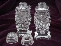 Vintage Cut Glass Salt Pepper Shakers