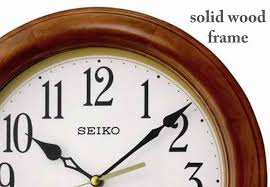 Seiko Qxa522blh Wood Frame Wall Clock