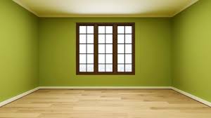 Empty Room With Lime Green Color Wall