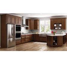 Compareclick to add item cardell® concepts kitchen wall cabinet to the compare list. Hampton Bay Hampton Assembled 36x18x24 In Above Refrigerator Deep Wall Bridge Kitchen Cabinet In Cognac Kw361824 Cog The Home Depot