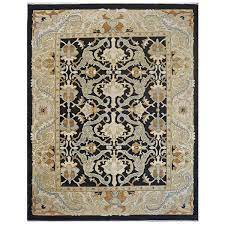 8x10 tan black handmade area rug 9902743