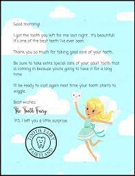 awesome tooth fairy letter printable