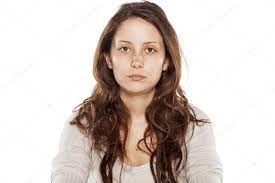brunette without makeup stock photo by