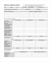 Free 8 Sample Tenant Application Forms In Sample Example