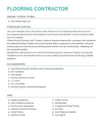 flooring contractor resume sle