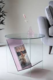 Pink Glass Tabloid Side Table Rockett
