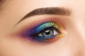 woman eye with beautiful colourful makeup