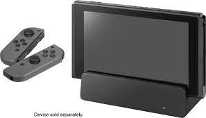 nintendo switch in docking station on