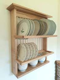 Handmade Solid Wood Plate Rack
