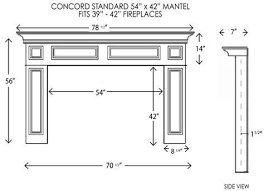 Concord Fireplace Mantel Standard Sizes