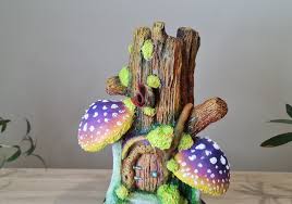 Mushrooms Tree Stump Fairy House Diy