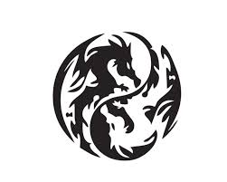 yin ying yang dragon chinese art