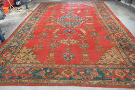antique turkish oushak carpet of