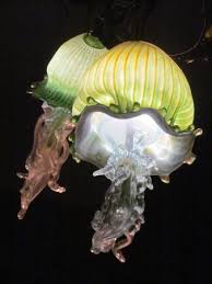 Hand Blown Glass Jellyfish Light