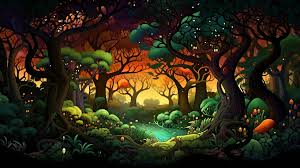 surreal forest hd wallpaper drawing