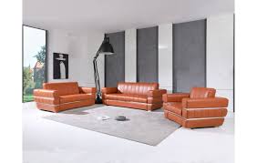 904 Camel Italian Leather Sofa Set
