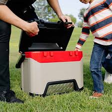 black cooler with cool riser box