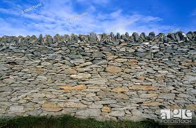 a dry stone wall is built without any