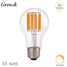 Us 33 49 33 Off Grensk 8w 10w Edison A19 Globe Lamp Vintage Led Filament Light Bulb Warm White Cool White E26 110v E27 220v Dimmable Led Bulb In Led