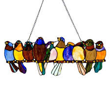 Multi Stained Glass Birds